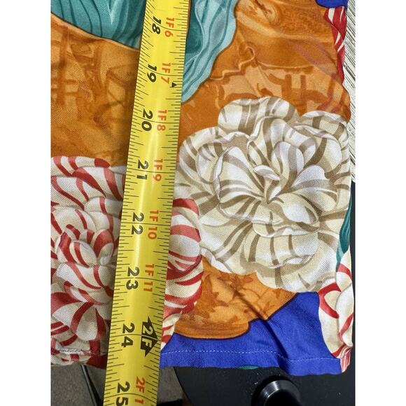 Vtg Carlisle Silk Bright Floral Button Up Size 6 - Picture 4 of 6